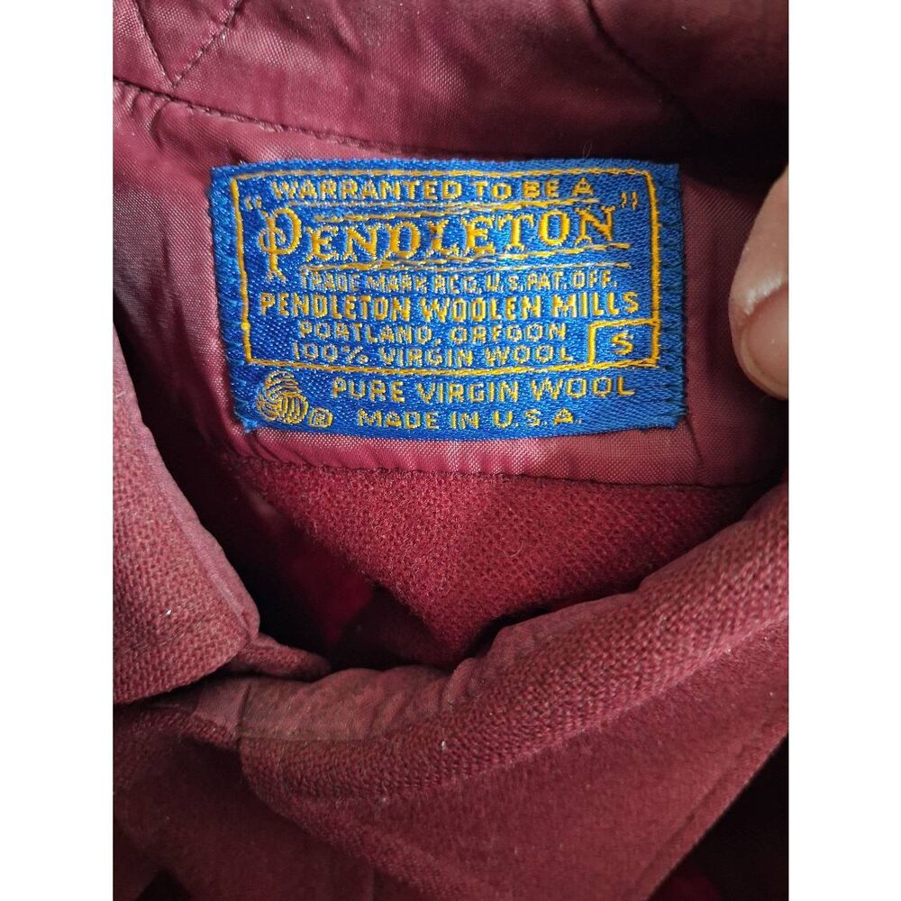 Pendleton pure virgin wool deep plumb vintage sma… - image 3